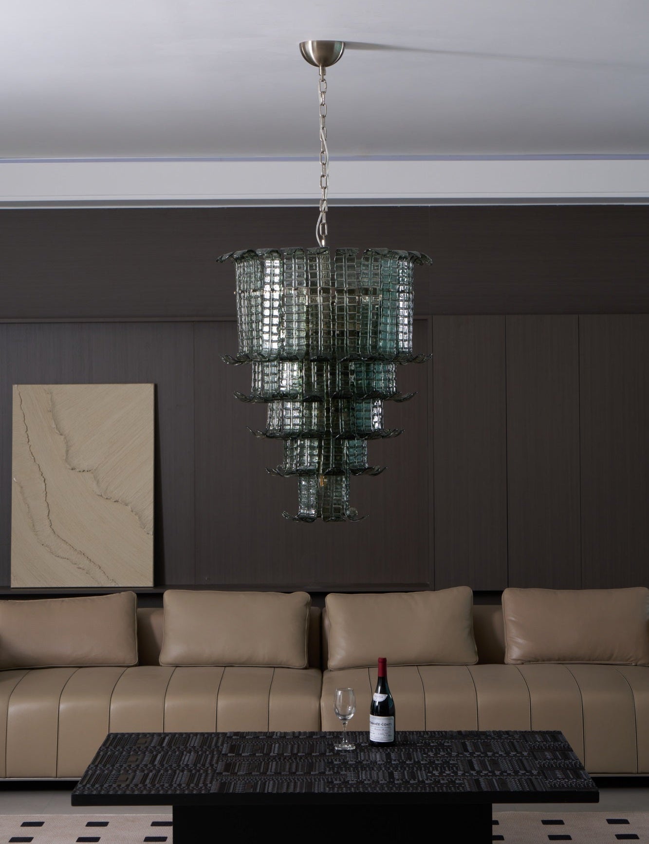 Cascade Glass Green Chandelier Glass lighting by Bling Lighting Studio