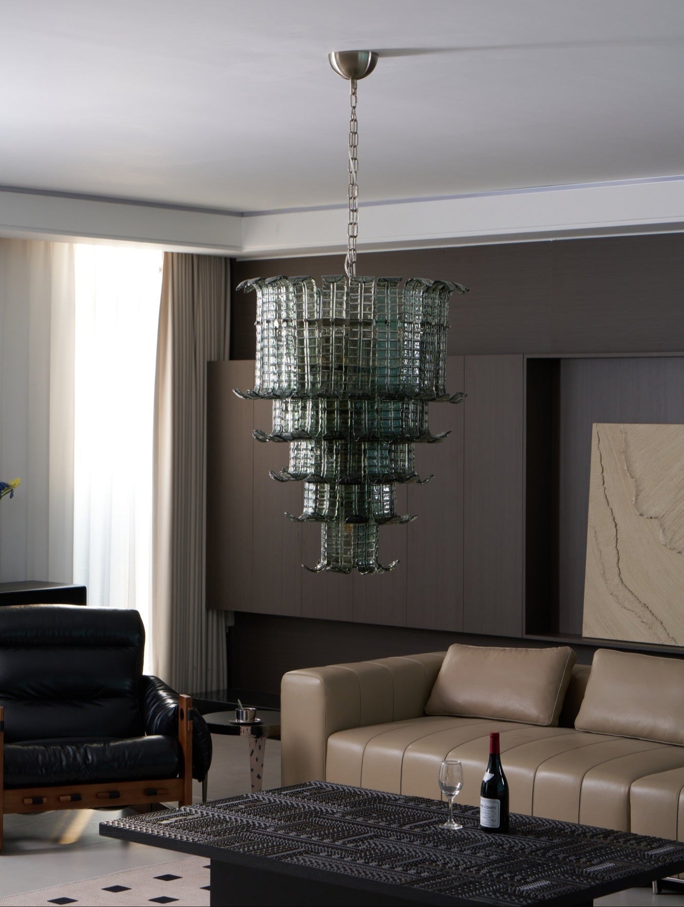 Cascade Glass Green Chandelier Glass lighting by Bling Lighting Studio