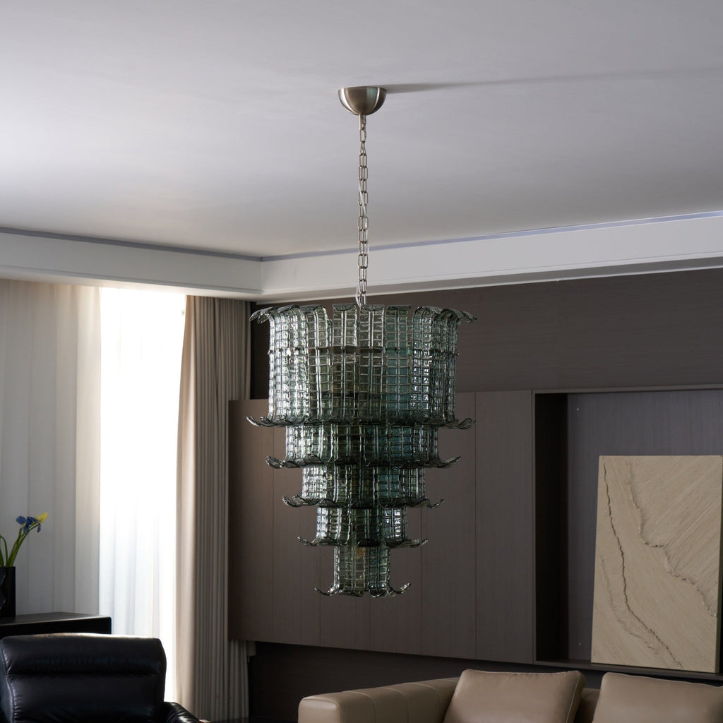 Cascade Glass Green Chandelier Glass lighting by Bling Lighting Studio