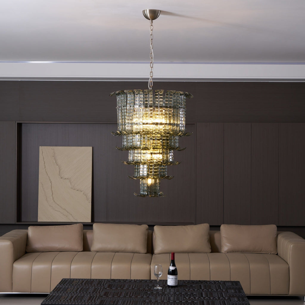 Cascade Glass Green Chandelier Glass lighting by Bling Lighting Studio