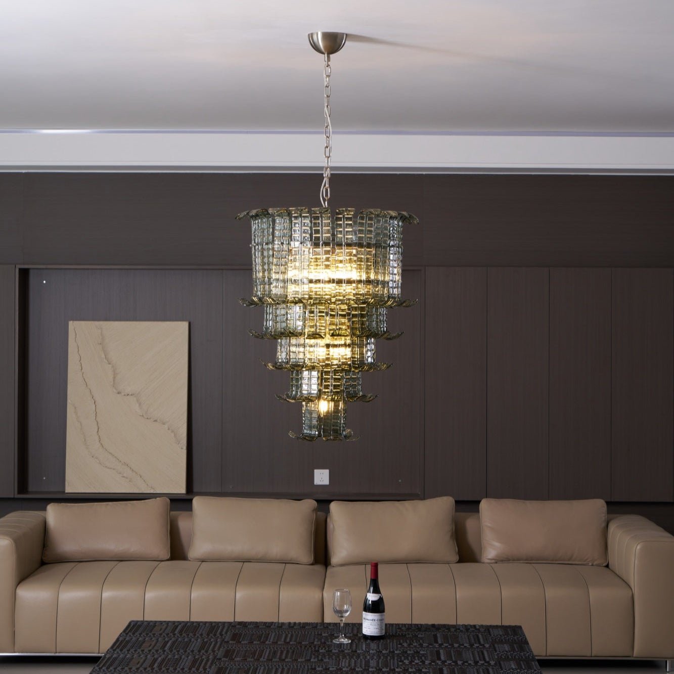 Cascade Glass Green Chandelier Glass lighting by Bling Lighting Studio