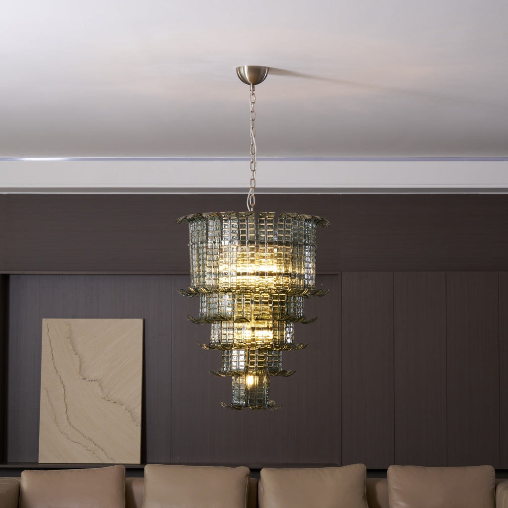 Cascade Glass Green Chandelier Glass lighting by Bling Lighting Studio