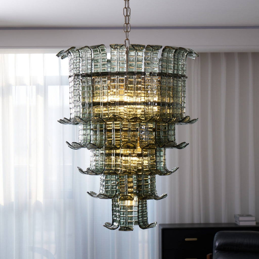 Cascade Glass Green Chandelier Glass lighting by Bling Lighting Studio
