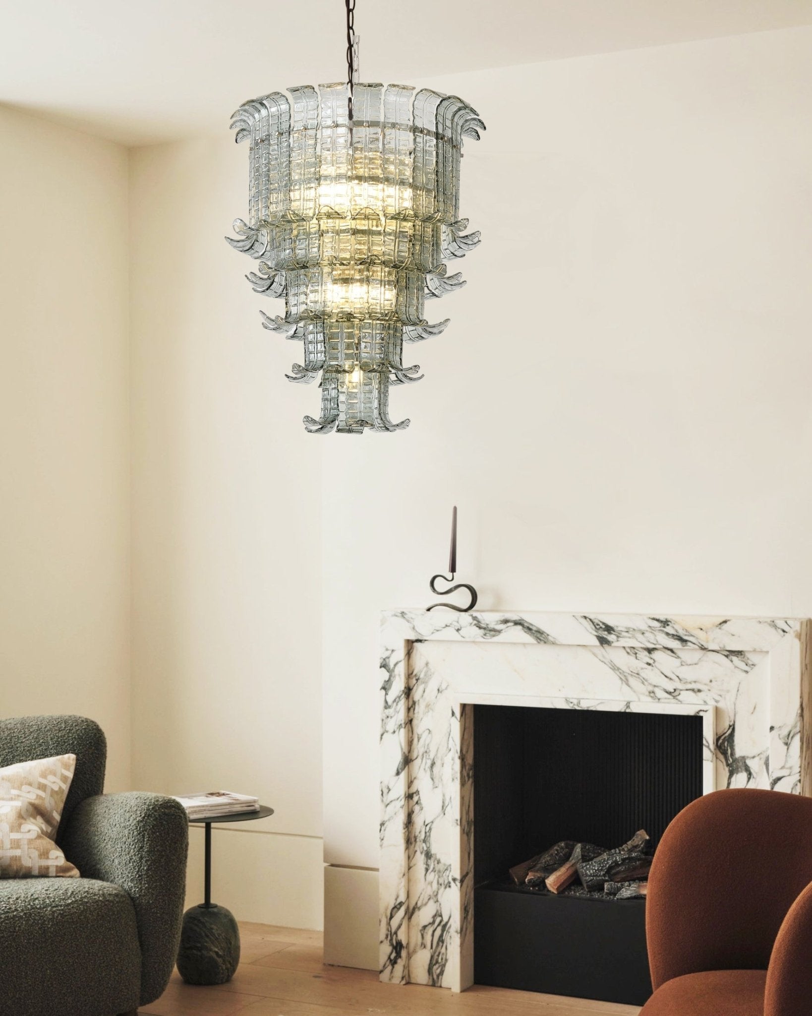 Cascade Glass Green Chandelier Glass lighting by Bling Lighting Studio