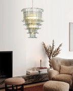 Cascade Glass Green Chandelier Glass lighting by Bling Lighting Studio