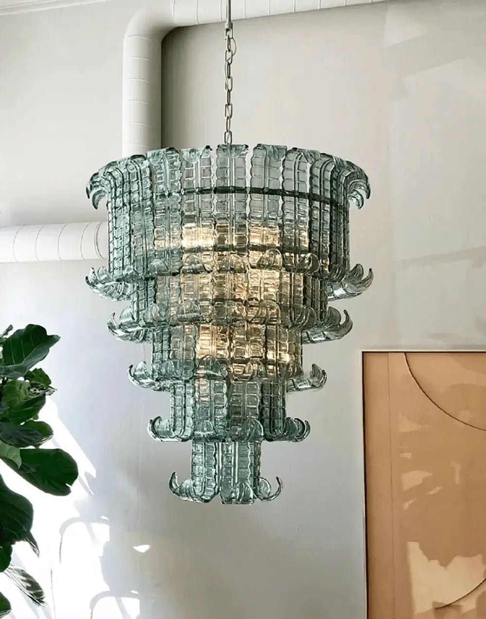 Cascade Glass Green Chandelier Glass lighting by Bling Lighting Studio