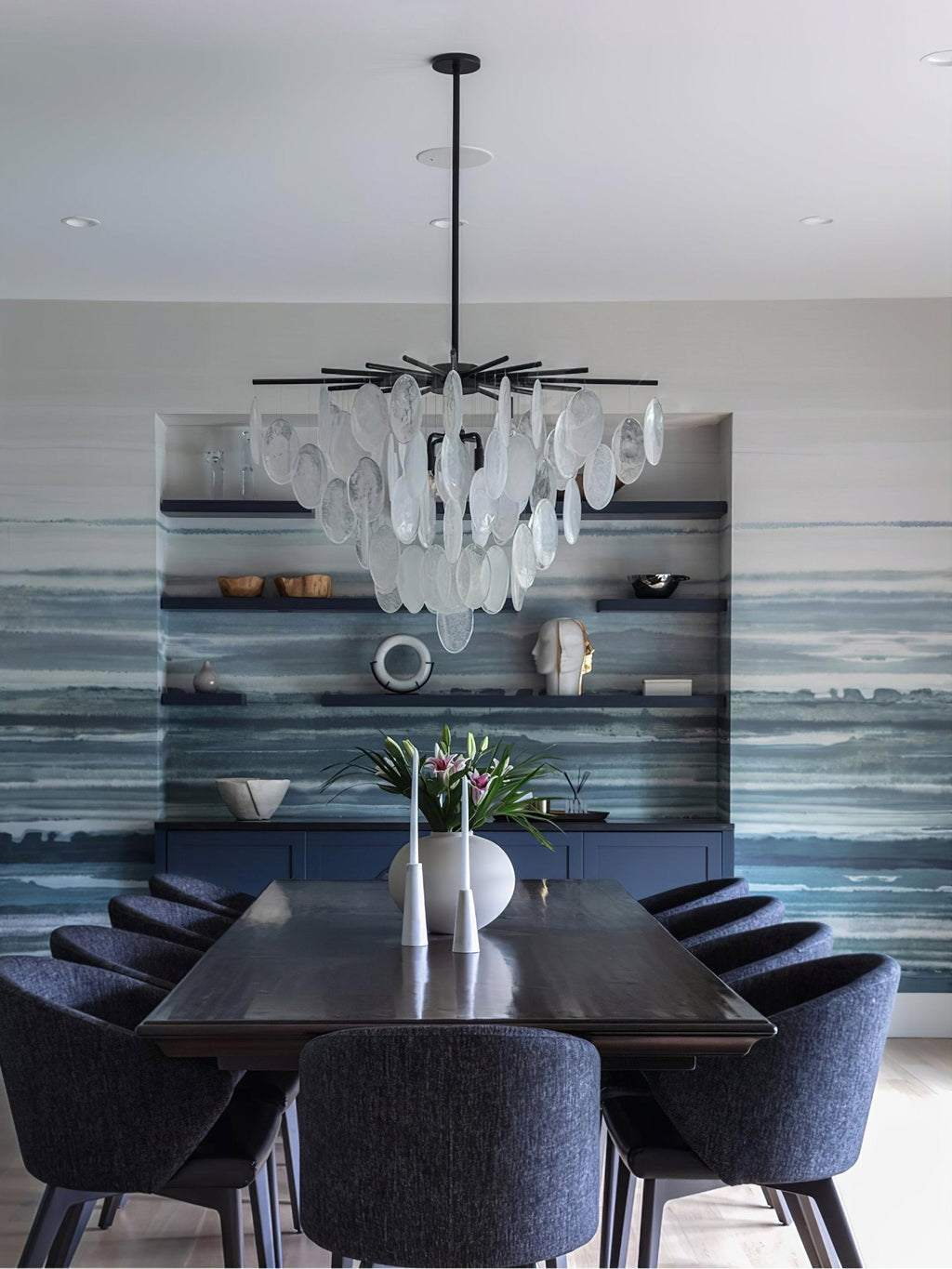 Luxury Cascading Selenite Disc Chandelier product image