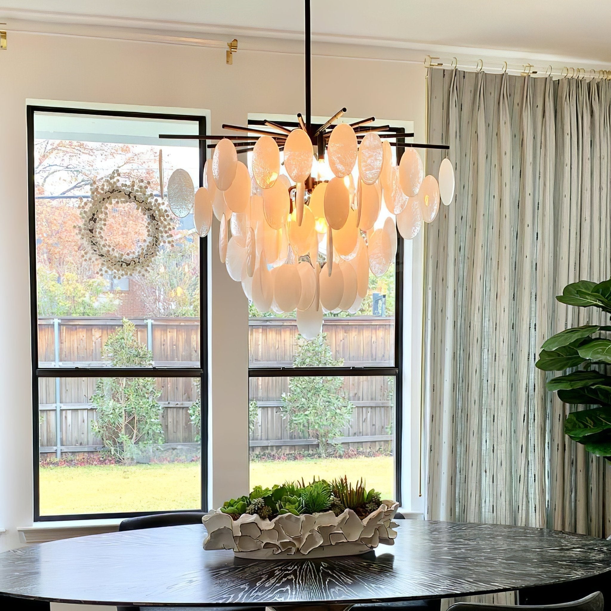 Exquisite Cascading Selenite Disc Chandelier