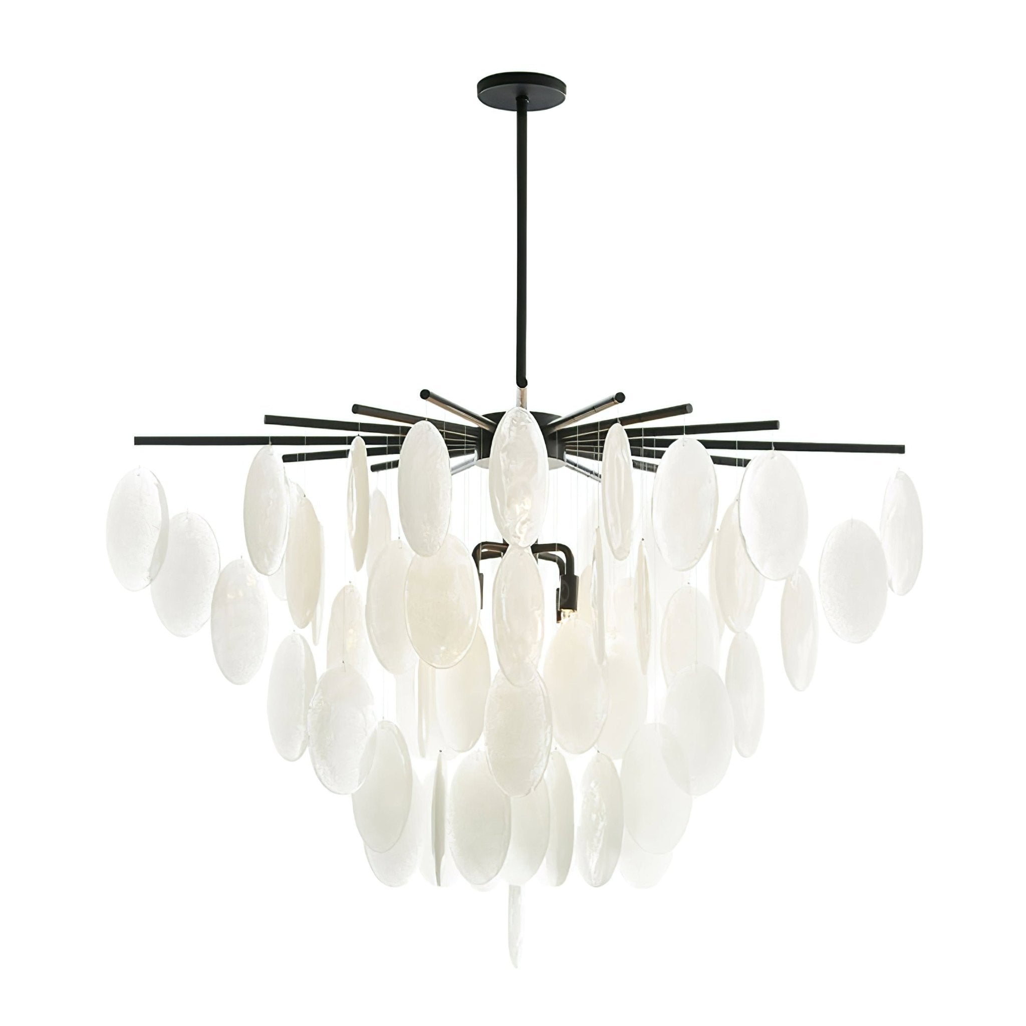 Luxury Cascading Selenite Disc Chandelier