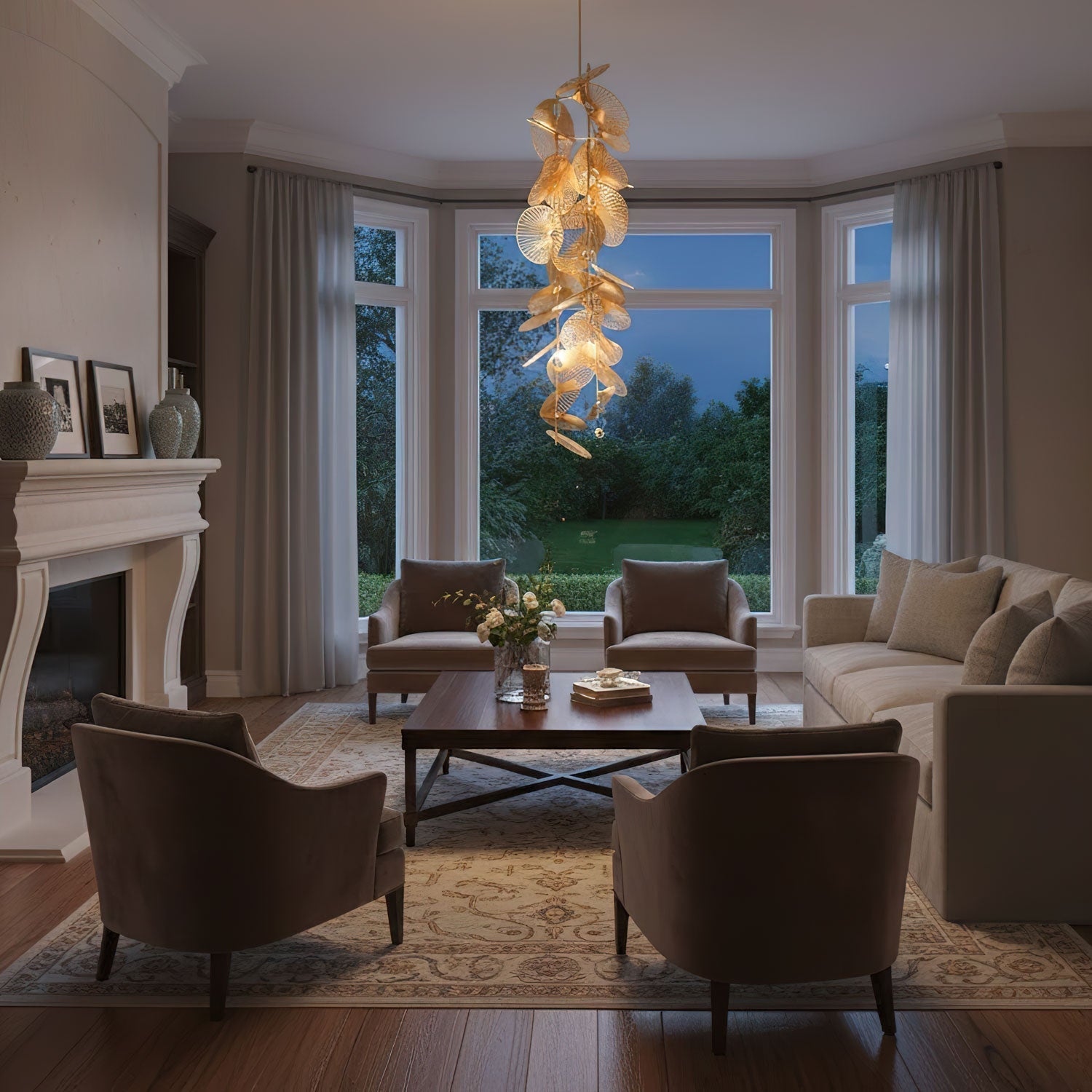Luxury Cattail Leaf Chandelier product image