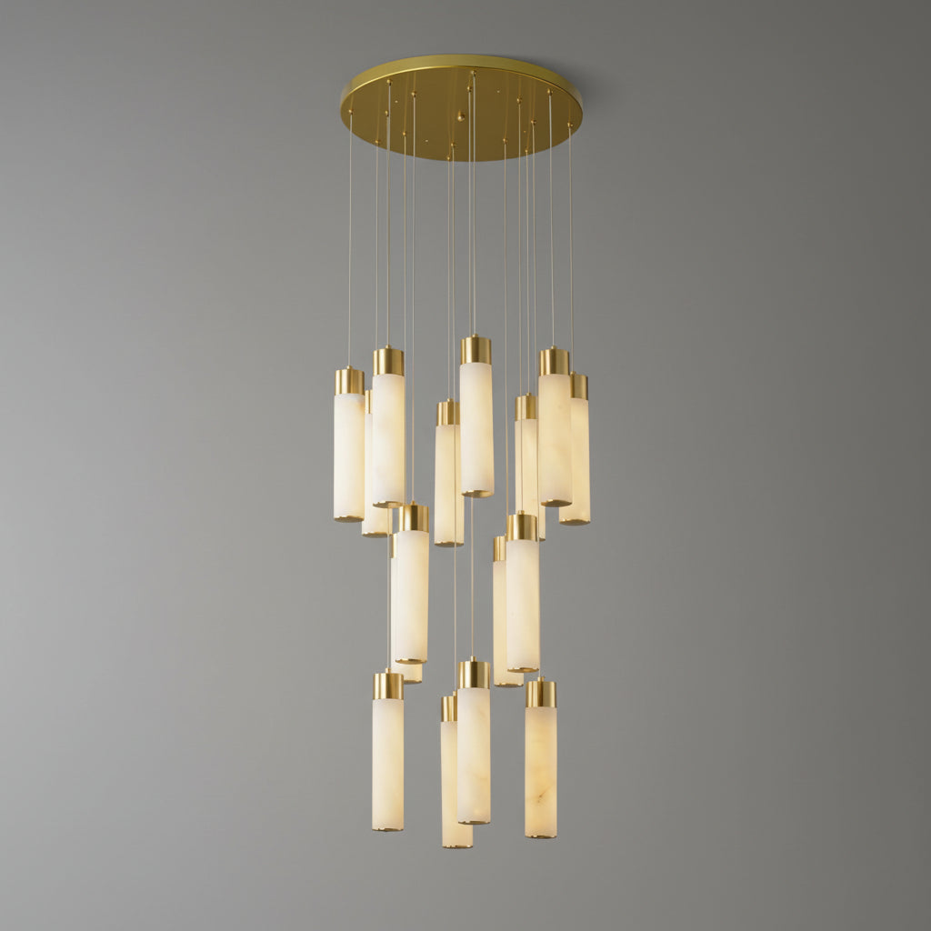 Luminous Alabaster Waterfall Chandelier by Bling Lighting Studio