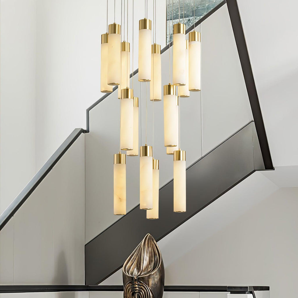 Luminous Alabaster Waterfall Chandelier detail view
