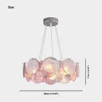 Murano Glass Disc Chandelier, Pink / Green