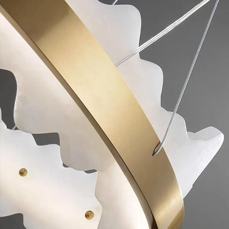 Spain Alabaster Brass Indoor Chandelier Lighting by Bling Lighting Studio