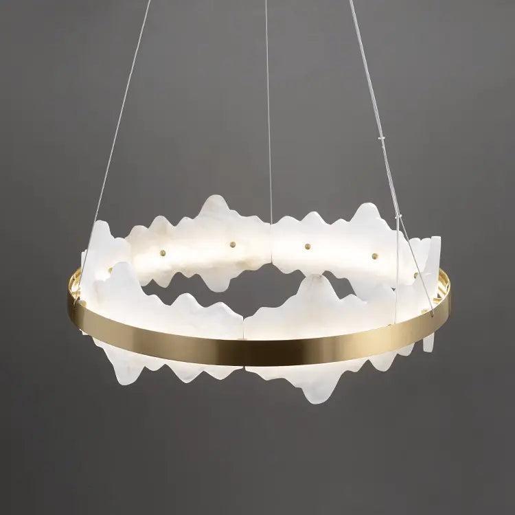 Spain Alabaster Brass Indoor Chandelier Lighting by Bling Lighting Studio