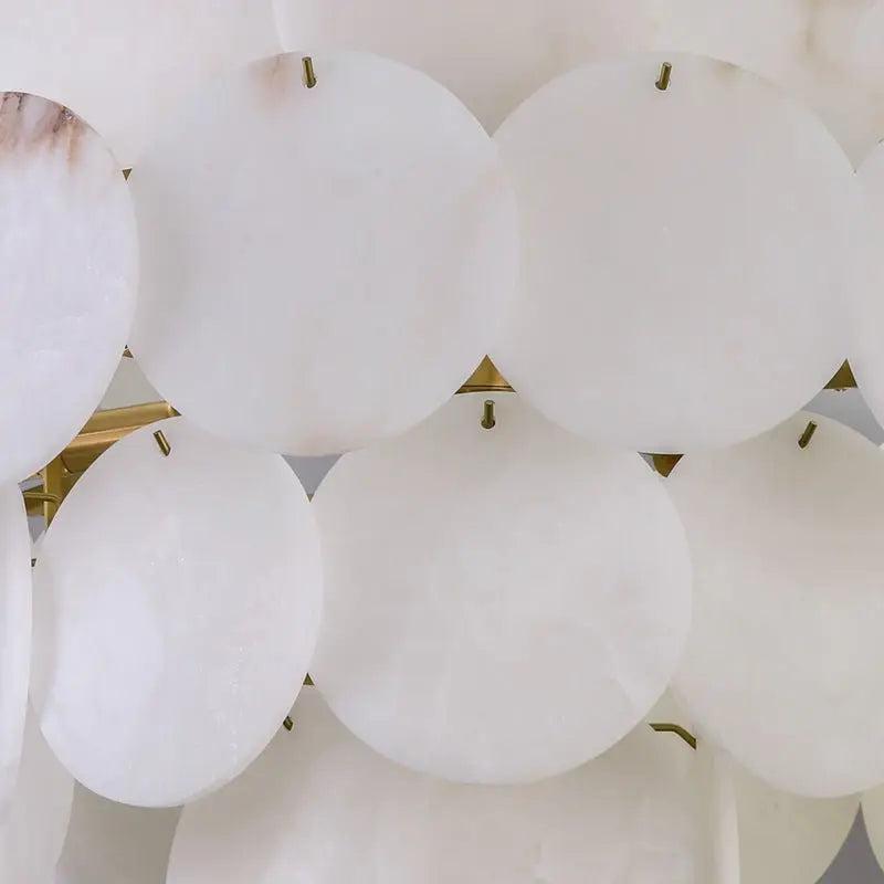 Spain Alabaster Flake Brass Living Room Chandelier by Bling Lighting Studio