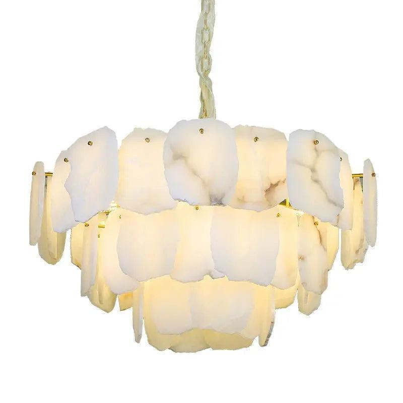 Spain Alabaster Flake Modern Living Room Chandeliers by Bling Lighting Studio