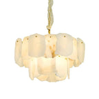 Spain Alabaster Flake Modern Living Room Chandeliers by Bling Lighting Studio