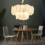 Spain Alabaster Flake Modern Living Room Chandeliers by Bling Lighting Studio