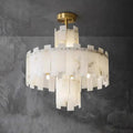 Spain Alabaster Flake Round Modern Chandeliers by Bling Lighting Studio
