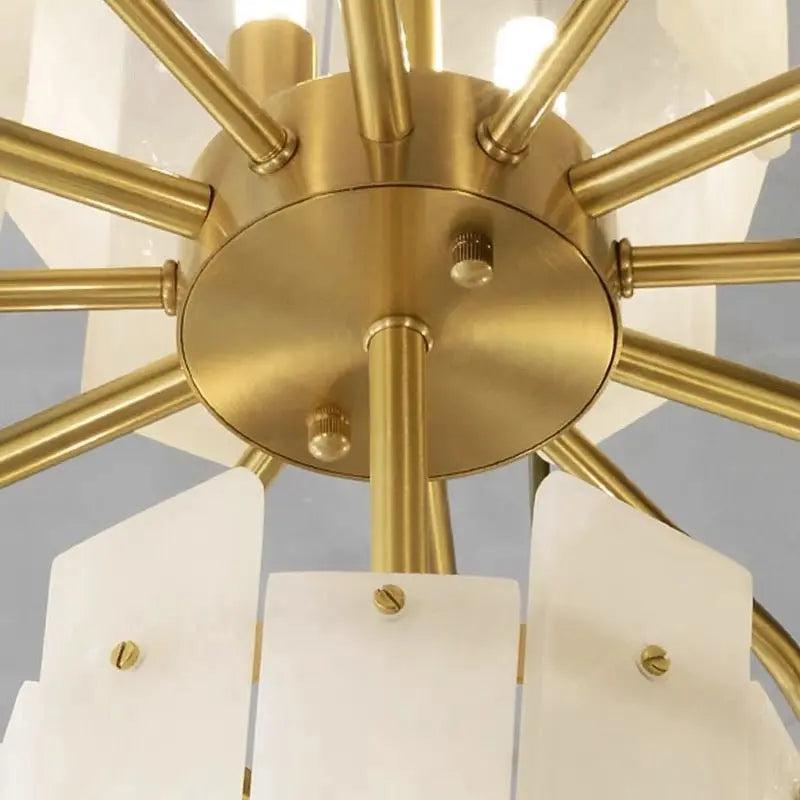 Spain Alabaster Flake Round Modern Chandeliers by Bling Lighting Studio