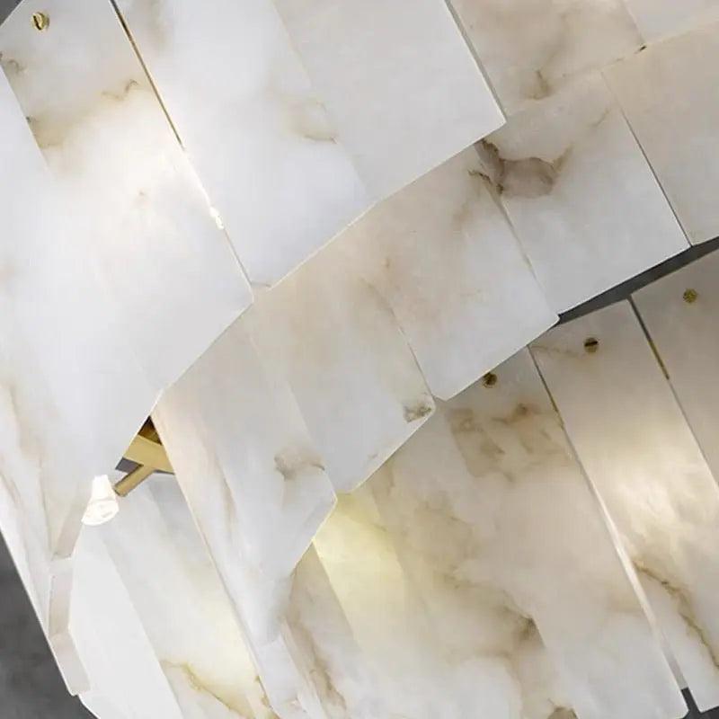 Spain Alabaster Flake Round Modern Chandeliers by Bling Lighting Studio