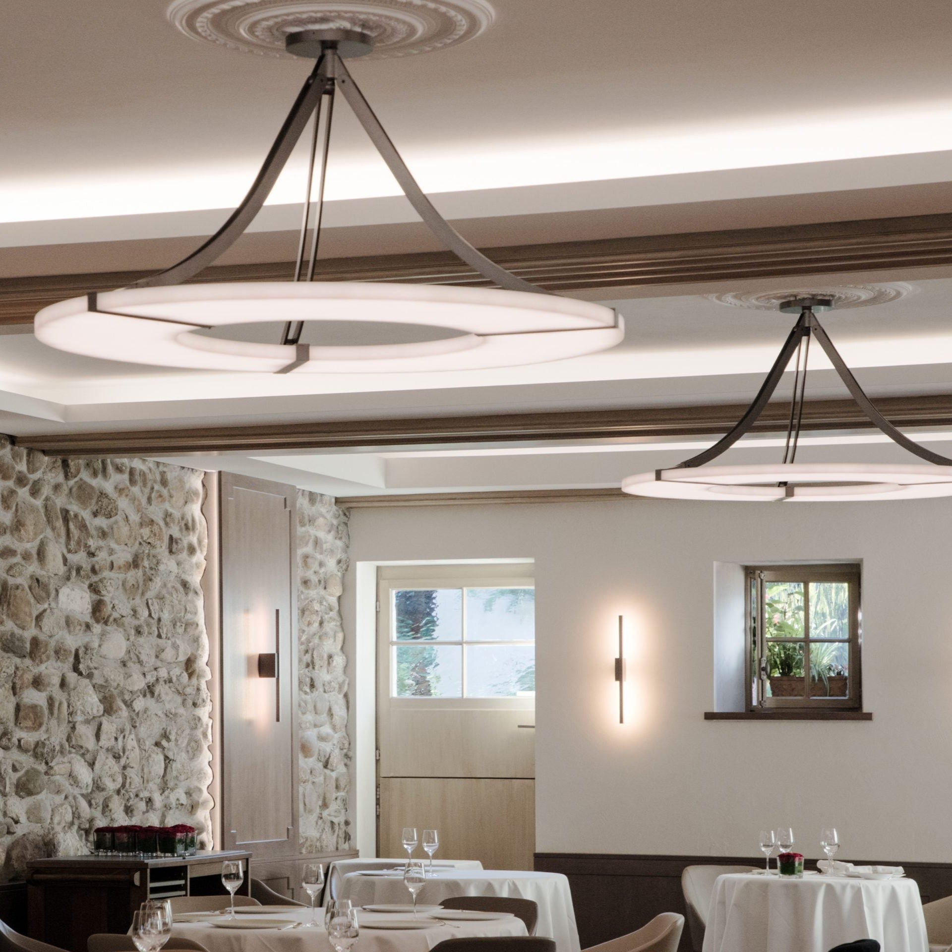 Modern Round Alabaster Chandelier by Bling Lighting Studio