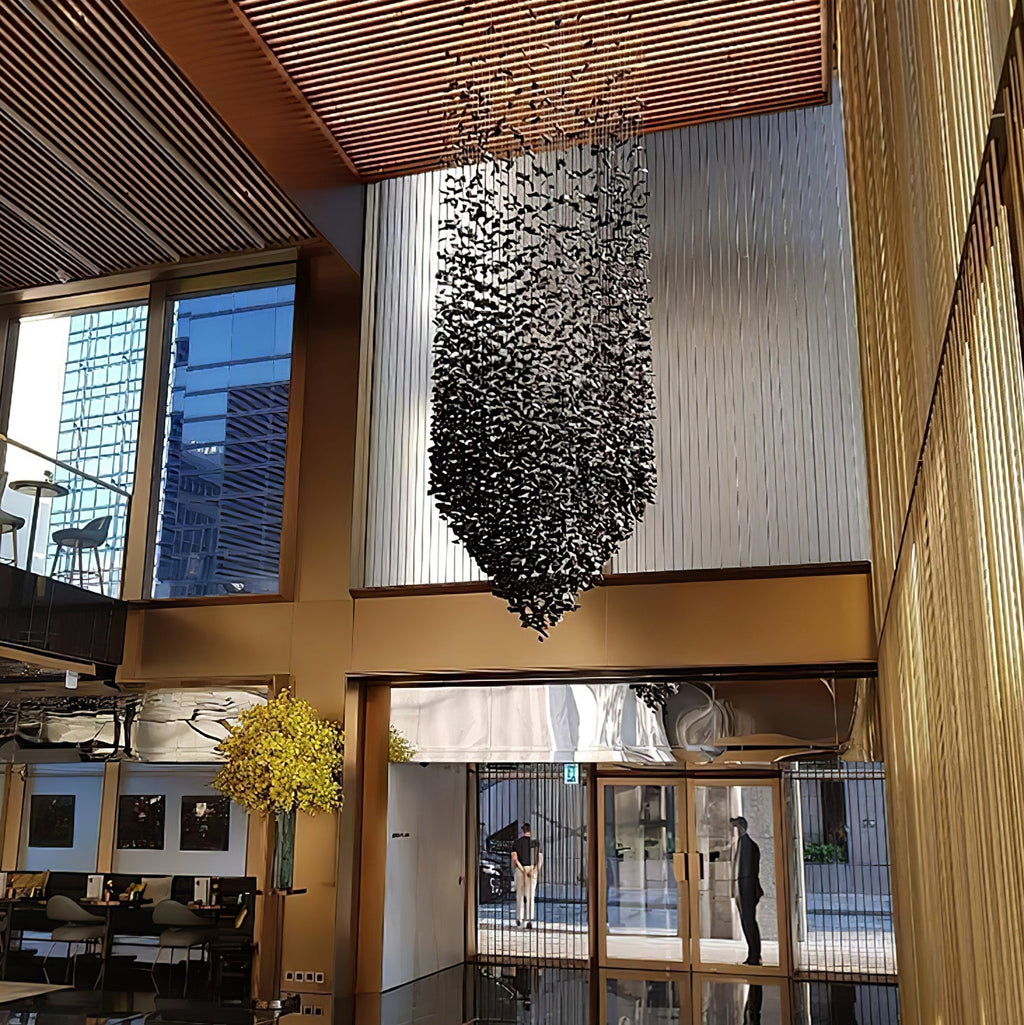 The Charcoal Halo LED Chandelier | Custom Size & Made-to-Order Lighting for Luxury Homes & Commercial Spaces
