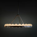Oliver Modern Alabaster Suter Round Chandelier by Bling Lighting Studio