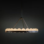Oliver Modern Alabaster Suter Round Chandelier by Bling Lighting Studio