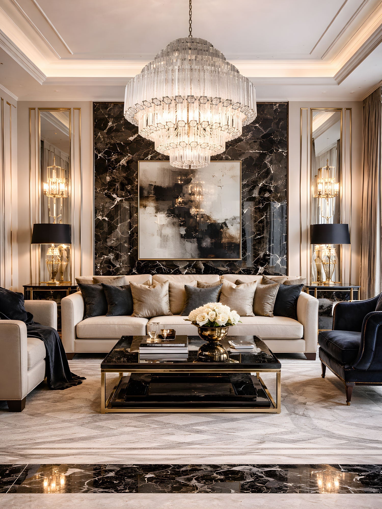Contemporary Clear Grande Palermo Chandelier