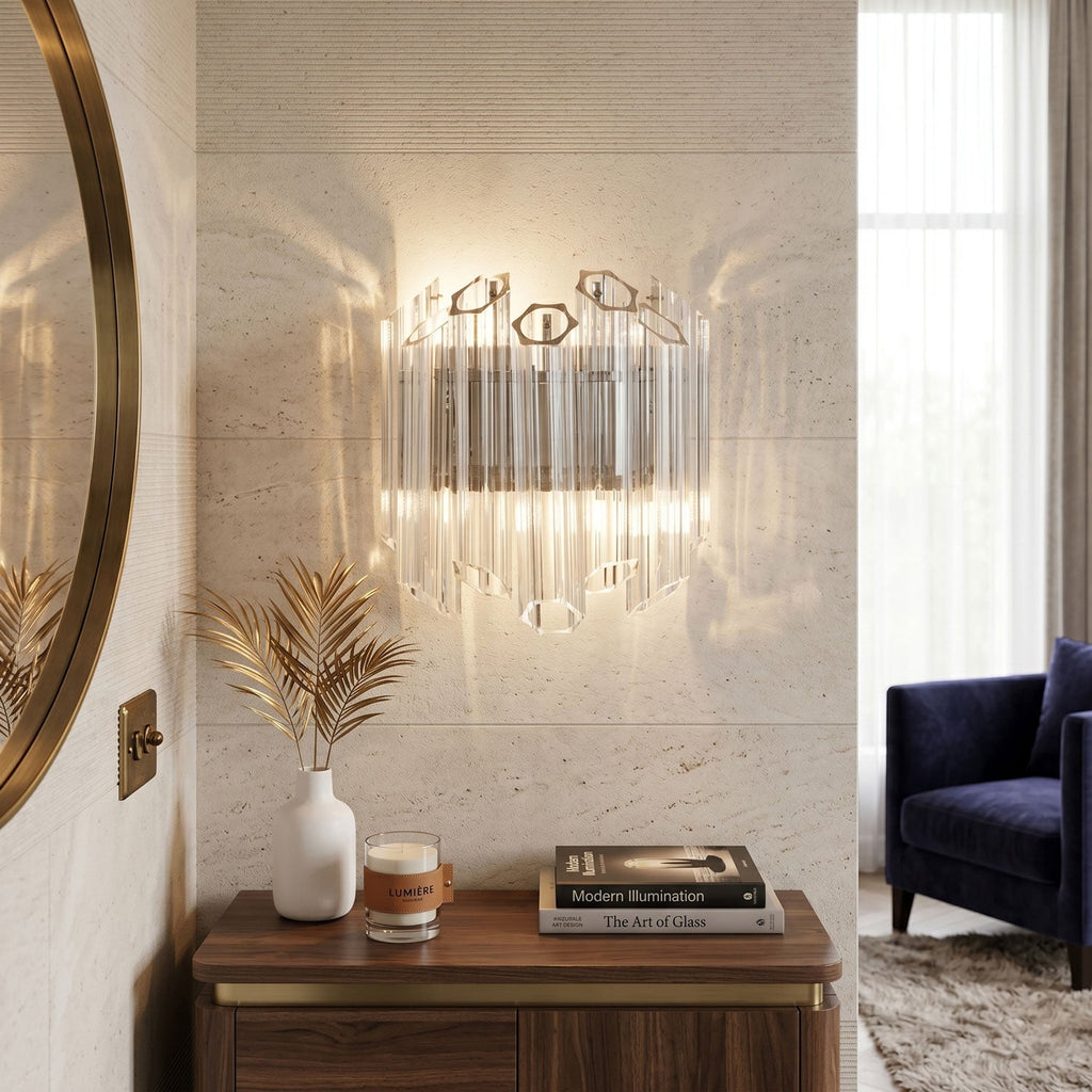 Clear Palermo Glass Wall Lamp Glass lighting by Bling Lighting Studio