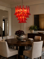 Crimson Glass Petals Chandelier Glass lighting by Bling Lighting Studio