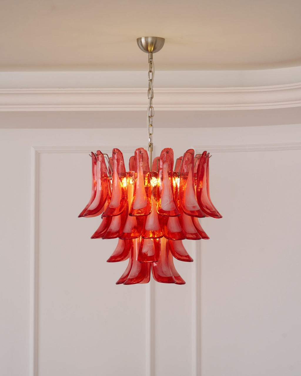 Crimson Glass Petals Chandelier Glass lighting by Bling Lighting Studio