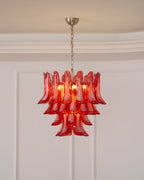 Crimson Glass Petals Chandelier Glass lighting by Bling Lighting Studio