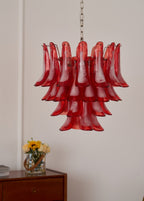 Crimson Glass Petals Chandelier Glass lighting by Bling Lighting Studio