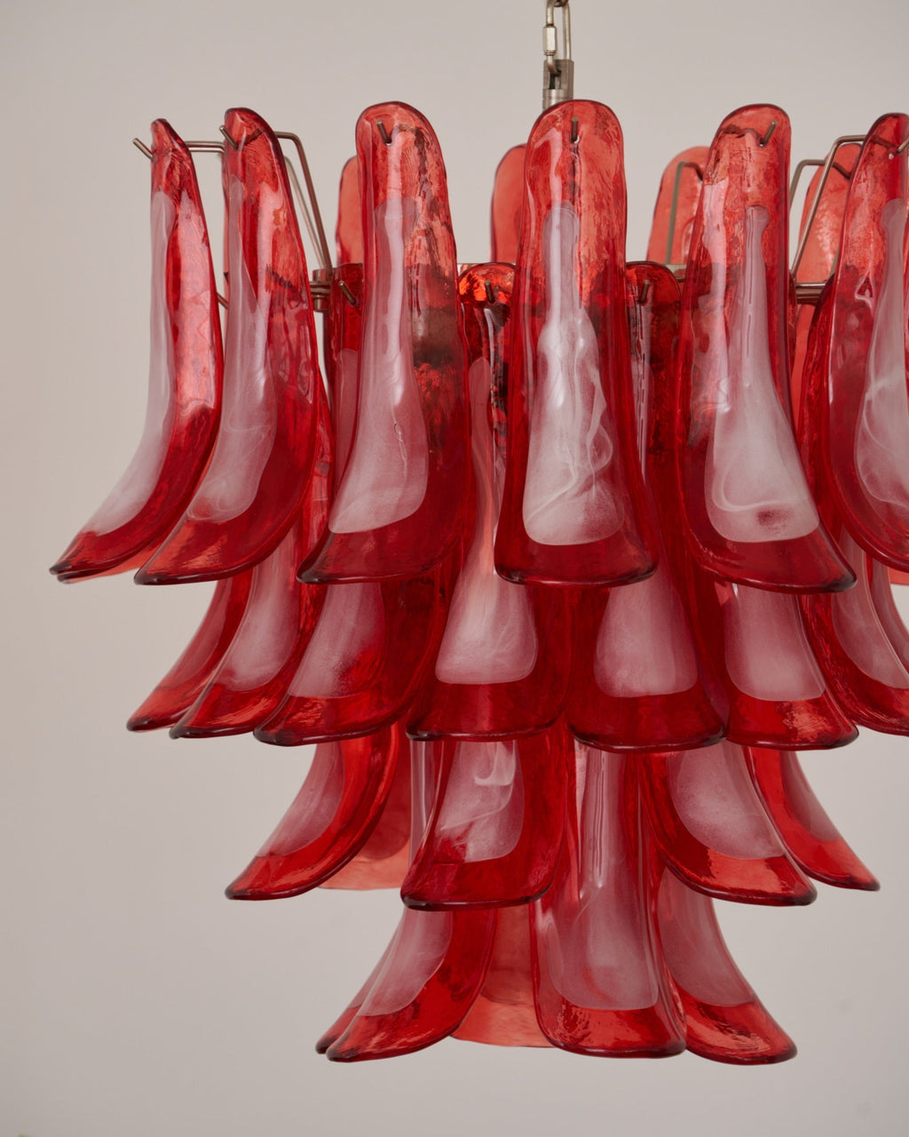 Crimson Glass Petals Chandelier Glass lighting by Bling Lighting Studio