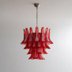 Crimson Glass Petals Chandelier Glass lighting by Bling Lighting Studio