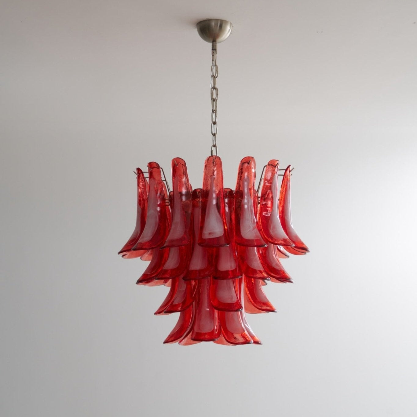 Crimson Glass Petals Chandelier Glass lighting by Bling Lighting Studio