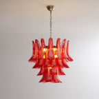 Crimson Glass Petals Chandelier Glass lighting by Bling Lighting Studio