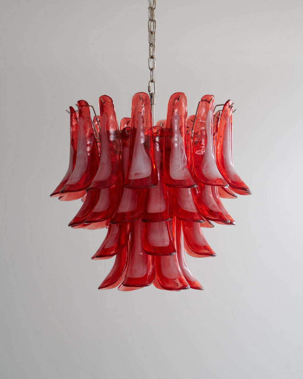 Crimson Glass Petals Chandelier Glass lighting by Bling Lighting Studio
