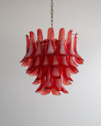 Crimson Glass Petals Chandelier Glass lighting by Bling Lighting Studio