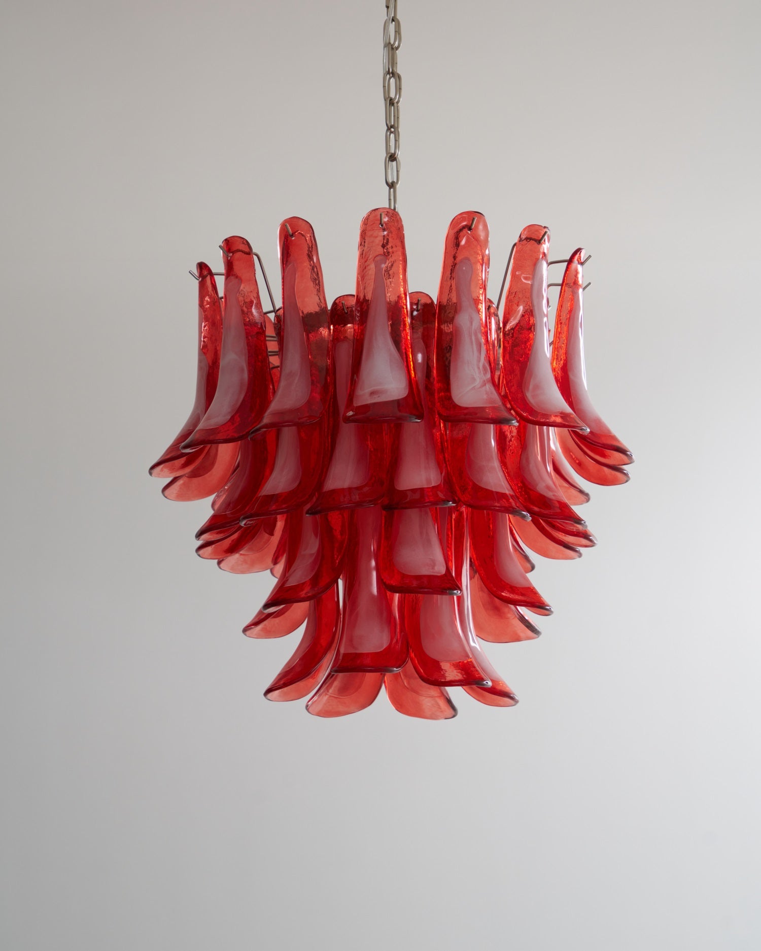 Crimson Glass Petals Chandelier Glass lighting by Bling Lighting Studio