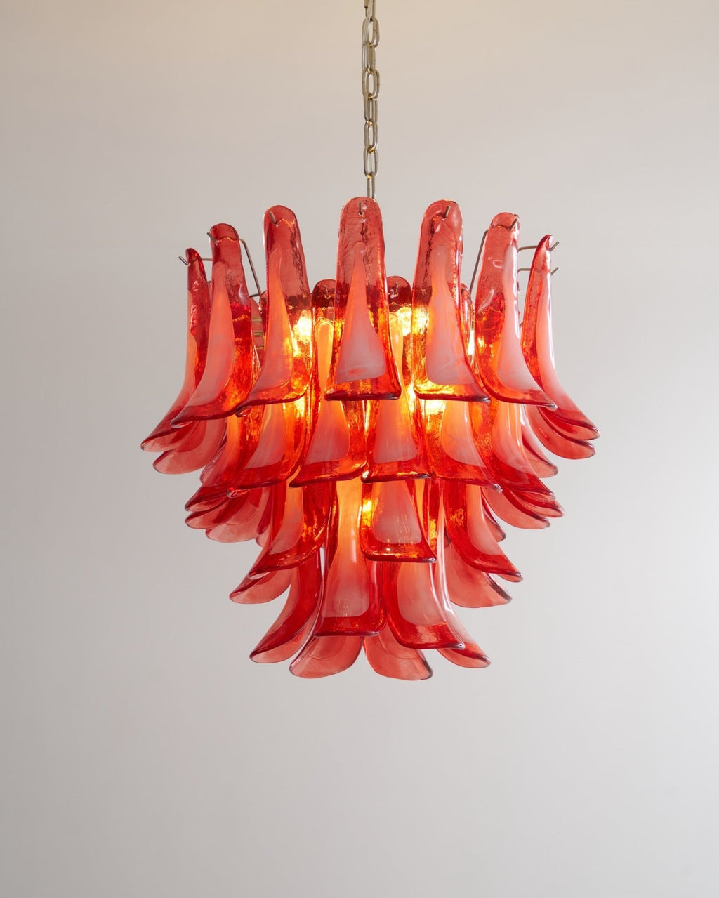 Crimson Glass Petals Chandelier Glass lighting by Bling Lighting Studio