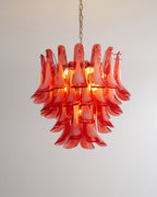 Crimson Glass Petals Chandelier Glass lighting by Bling Lighting Studio