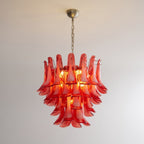 Crimson Glass Petals Chandelier Glass lighting by Bling Lighting Studio