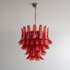 Crimson Glass Petals Chandelier Glass lighting by Bling Lighting Studio