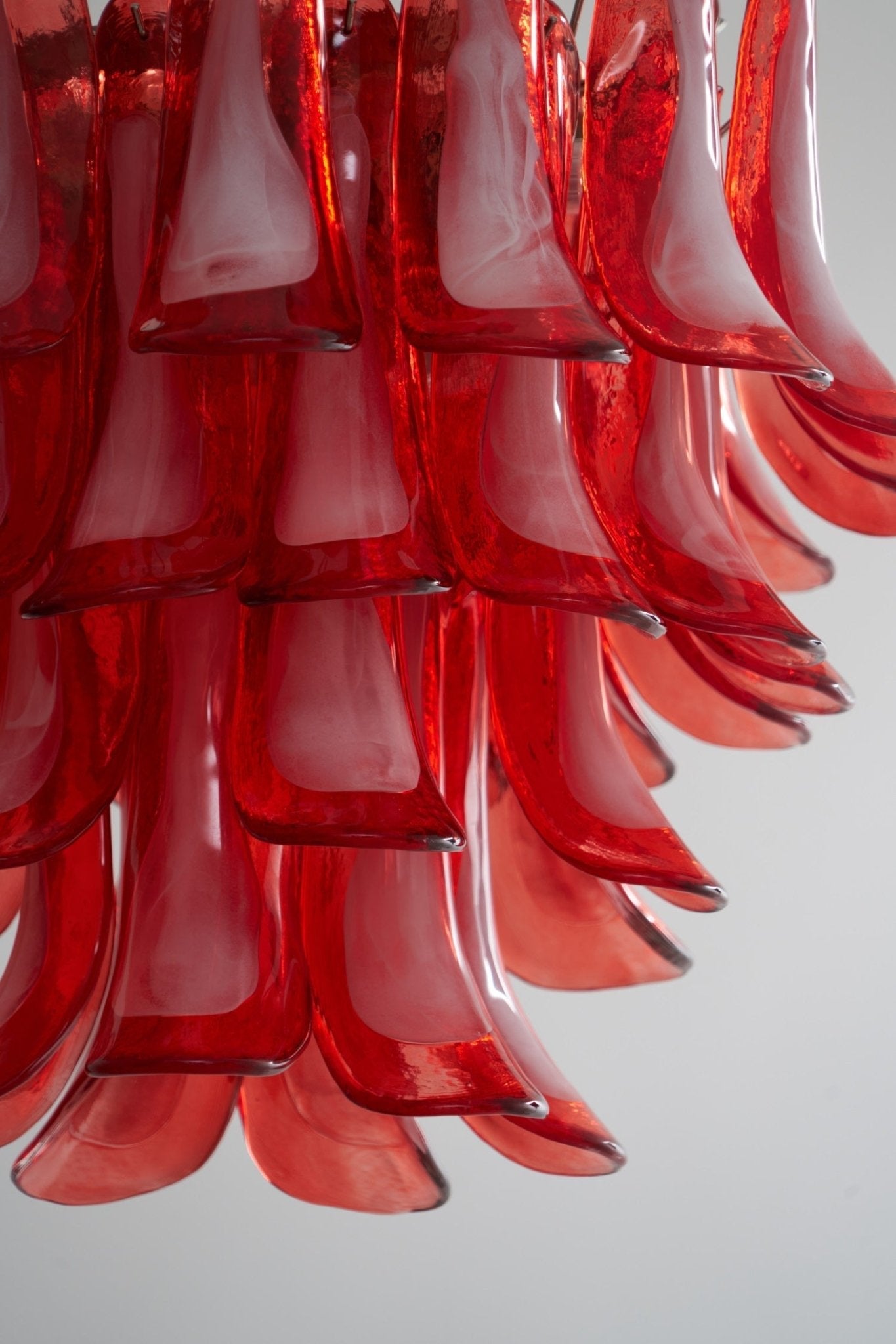 Crimson Glass Petals Chandelier Glass lighting by Bling Lighting Studio