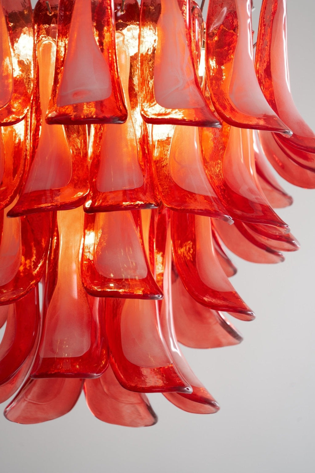 Crimson Glass Petals Chandelier Glass lighting by Bling Lighting Studio