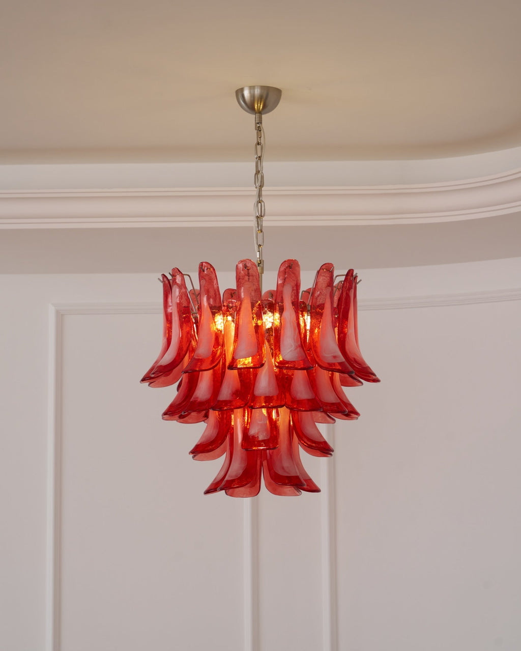 Crimson Glass Petals Chandelier Glass lighting by Bling Lighting Studio